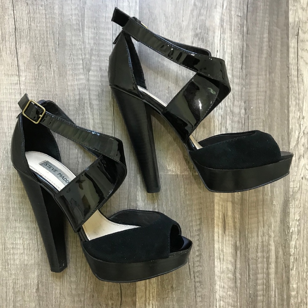 Steve Madden platform black heels 7.5